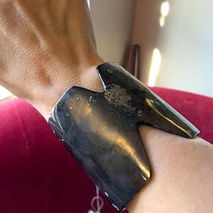 Distressed metal cuff bracelet
